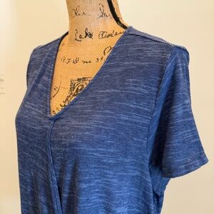 Christopher & Banks Navy Tie-Front Tee